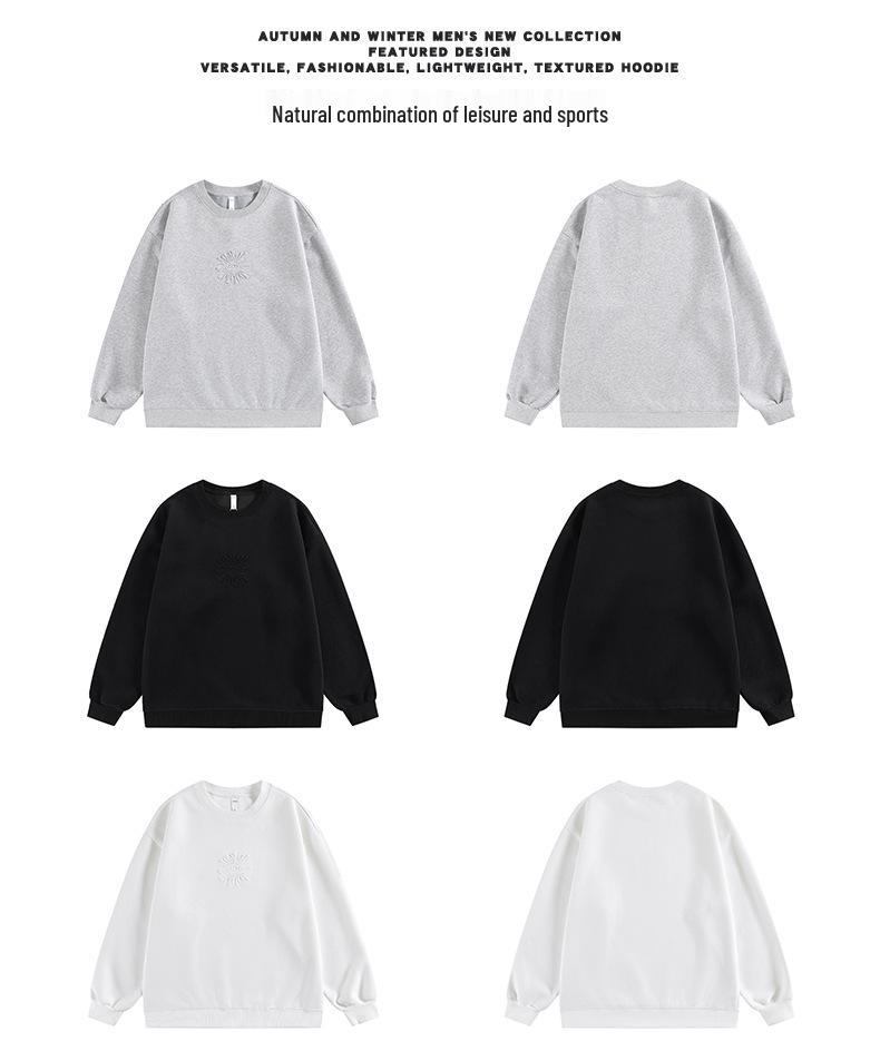 Men's American-Style Crew Neck Sweatshirt, 2025 Autumn/Winter Trend, Loose Fit Long-Sleeve Base Layer.