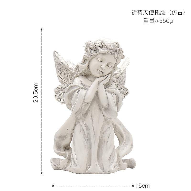 8–30cm Continental-Inspired Resin Praying Angel Figurine | Distinct Contemporary Style Workmanship Bedroom & Shelf Adornment