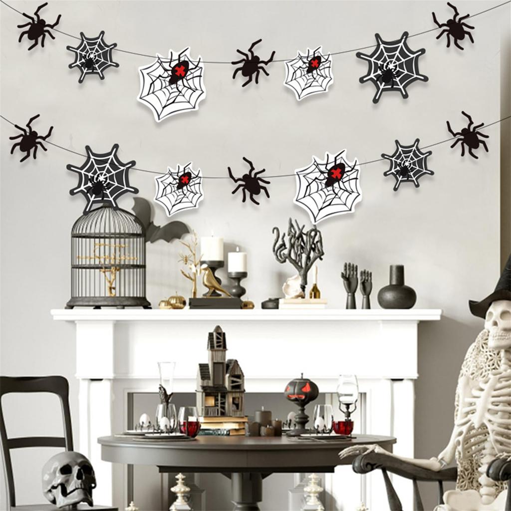Halloween Creepy Bat Banner Hanging Decoration for Party Wall Haunted House Ornaments and Spooky Atmosphere