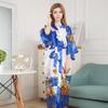 Women's Summer Silk-Feel Cardigan Pajama Robe - Long, Lightweight, Sexy Bathrobe