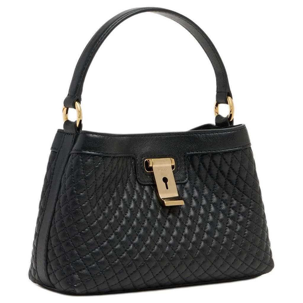 Bally Lock Me Mini Handbag Women handbags Black Gold 6313798
