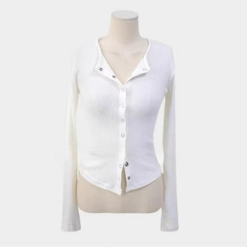 A must-have from Dongdaemun, Korea: Sexy, single-breasted, slim-fit, long-sleeved women's cardigan, perfect for daily wear.