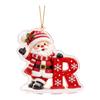 2D Acrylic Christmas Hanging Ornament with Scarf Letter Design for Holiday Tree Decor