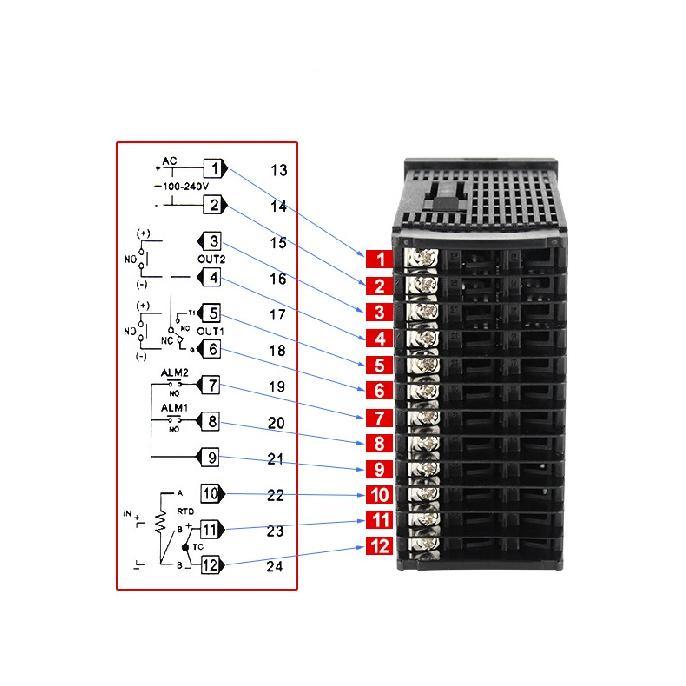 Dual Output SSR and Relay CH102 CH402 CH702 CH902 2 ALarms LCD Digital PID Intelligent Temperature Controller 100-240VAC