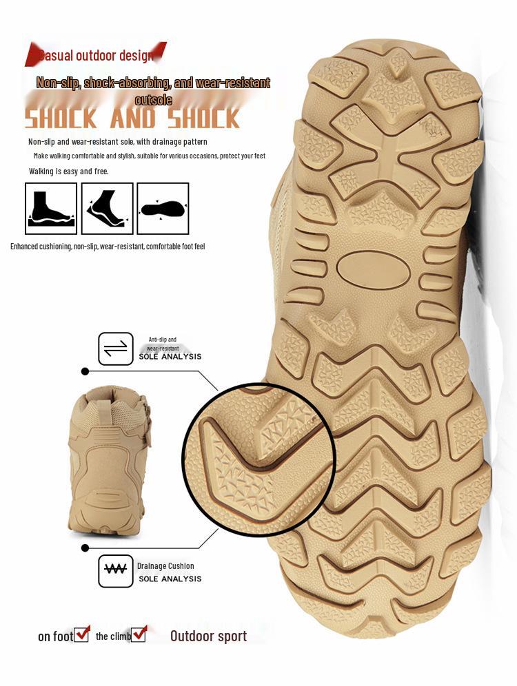 Men's 2024 Spring/Autumn Breathable Hiking & Work Desert Boots
