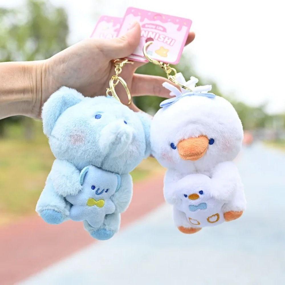 Animal Animals Stuffed Doll Pendant Bear Hugging Series Plush Doll Keyring  Kids Gifts