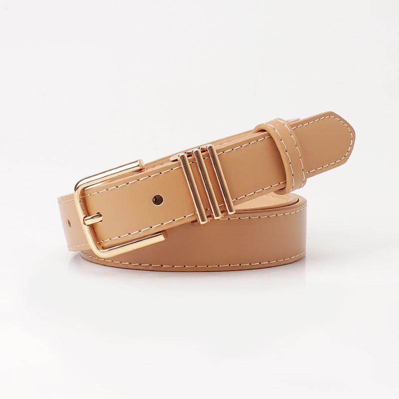 Womens Slim Faux Leather Belt With Alloy Pin Buckle Casual Chic Waistband Jeans Office Wear