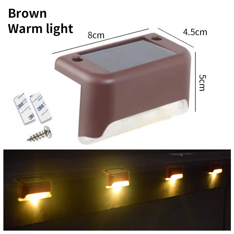 Solar LED Step Light Waterproof Outdoor Deck Fence Stair Lamp Energy Saving Garden Patio Wall Lighting for Yard Railing Decoration