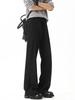 American black drape trousers men's high street new trendy brand straight versatile micro-pull casual long pants