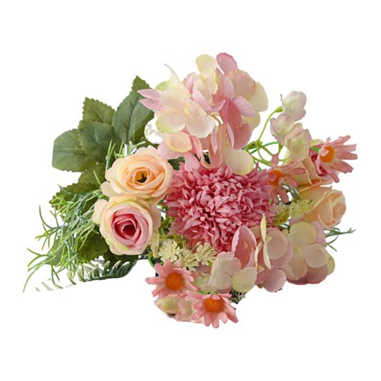 1/5/6Pcs Artificial Rose Bouquet 7 Fork Fake Silk Flower with Green Leaves Home Wedding Party Table Centerpiece Indoor Outdoor Faux Bloom Decoration