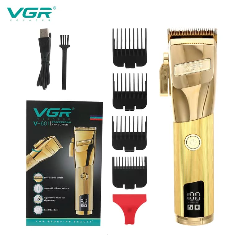 Men's Universal Metal Electric Hair Clipper with Titanium Head for Fast Haircuts, LED Smart Digital Display, and High-Capacity  Battery
