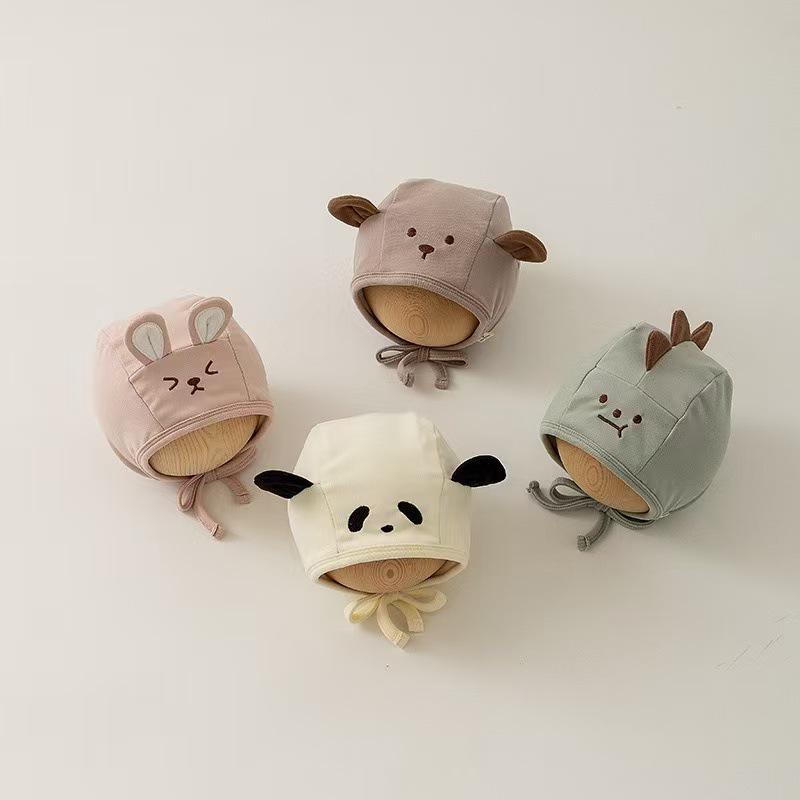 Super süße Baby-Mütze im koreanischen Stil mit Ohrenschutz – Dünne Baumwolle für Frühling & Herbst, Perfekt für Neugeborene, Kleinkinder, Jungen & Mädchen.