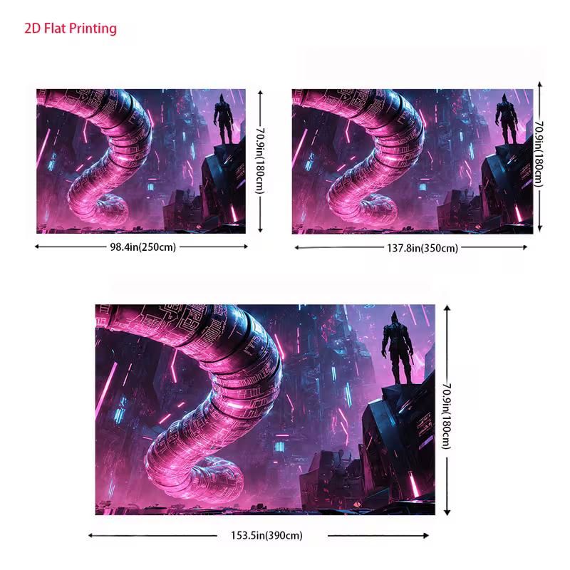 2D Sci-Fi Futuristic Pink Neon Backdrop for Photo Studio