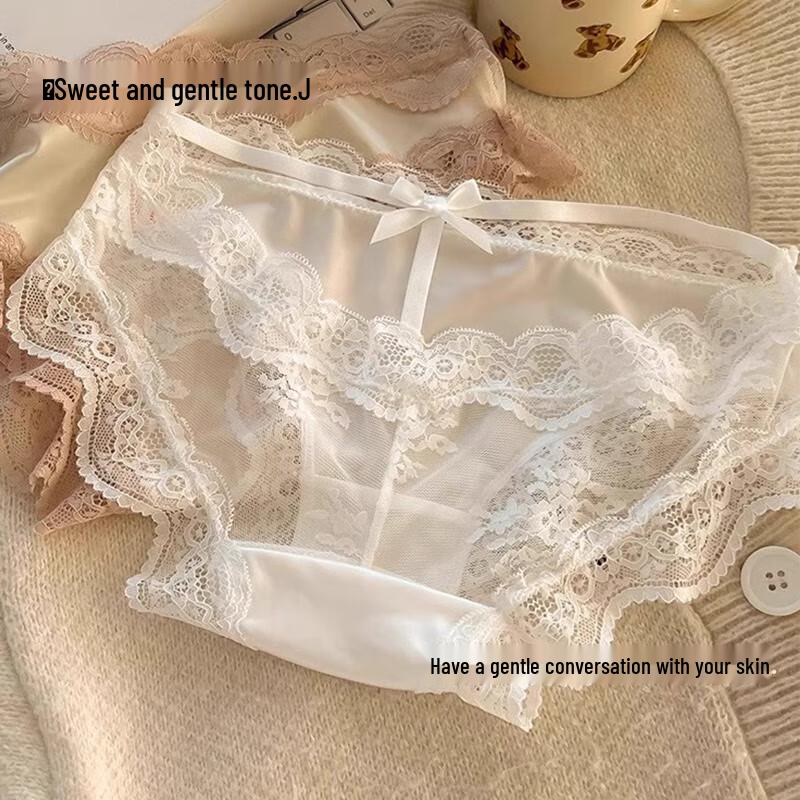 FitonTon Women's Lace & Satin Bikini Underwear (4-Pack)