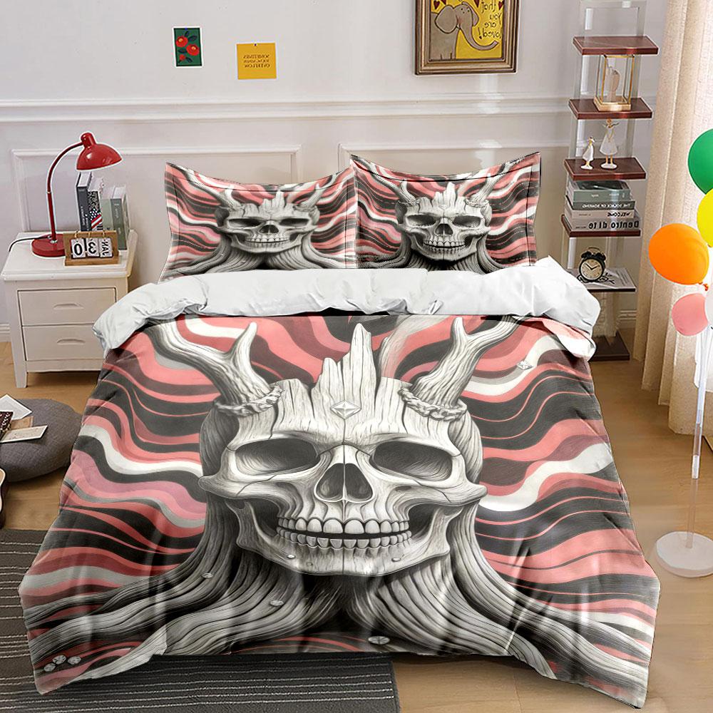 

Horned skull with waves. Bedding sets Duvet cover sets Duvet covers Pillowcases(1 * Duvet Cover 2 * Pillowcases without duvet insert) 135x200cm