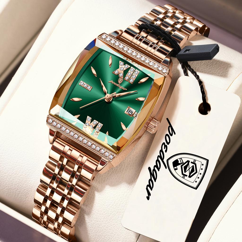 POEDAGAR Fashion Original Woman Clock Waterproof Date Elegant Ladies Watch Stainless Steel Casual Quartz Watches Reloj
