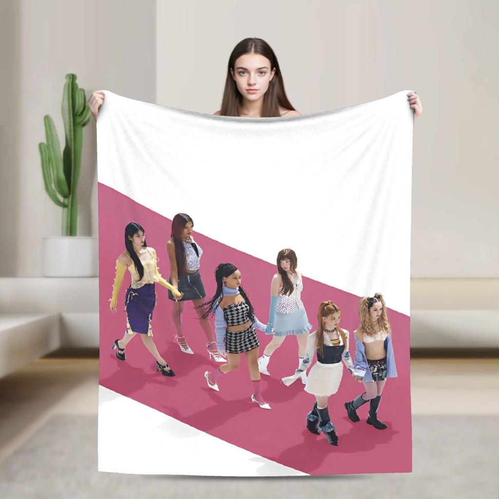 Girl Group K-Katseye Blanket  Warm Soft Novelty Plush Throw Blanket For Boy Girl Couch Chair Flannel Bedspread Bed Cover