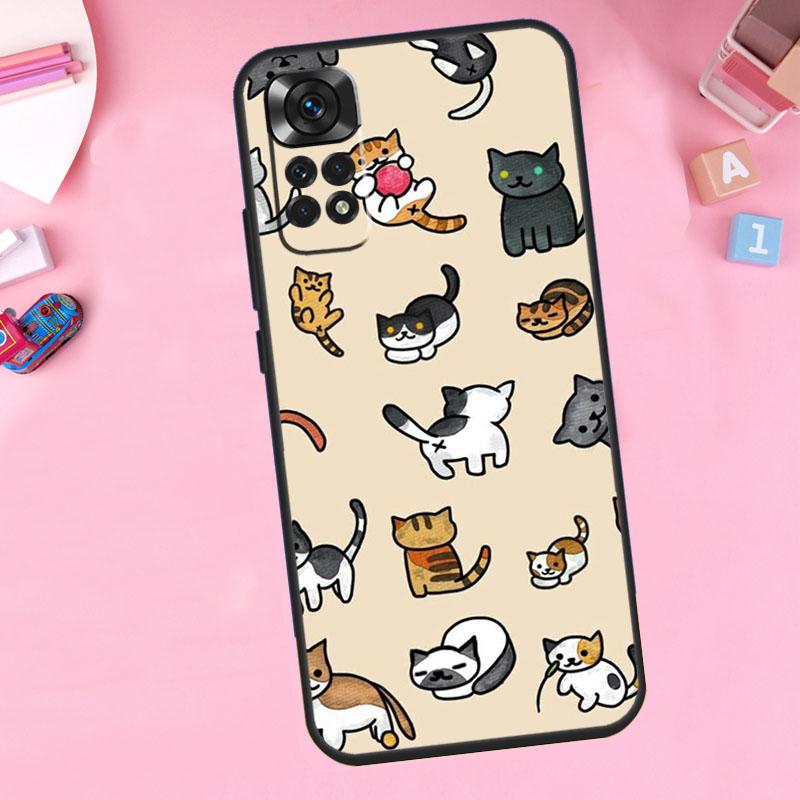 

Funny cute cats For Xiaomi Redmi Note 14 10 11 12 13 15 Pro Plus Phone Case For Redmi 15 15C 14C 12C 10C 13C Note 15 Pro Plus 5G