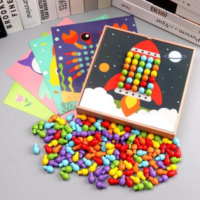 Mushroom Nails Toy Puzzle Puzzle Board Combination Kindergarten Gift Qiaoqiao Nails Wooden Puzzle