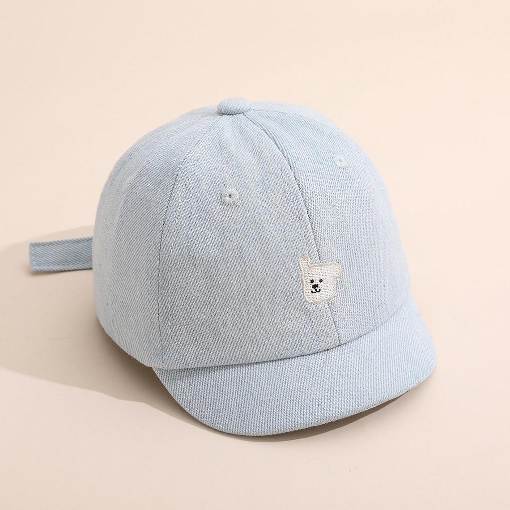 Süßer Baby Cartoon Denim Baseballkappe Kurzer Schirmmütze für Kleinkind Junge Mädchen Sommer Sonnenschutz Kinder Schirmmützen