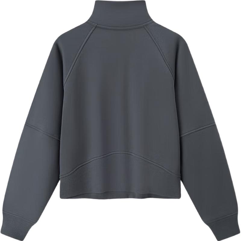 

Semir Women s Retro Stand Collar Fleece Pullover Sweatshirt L