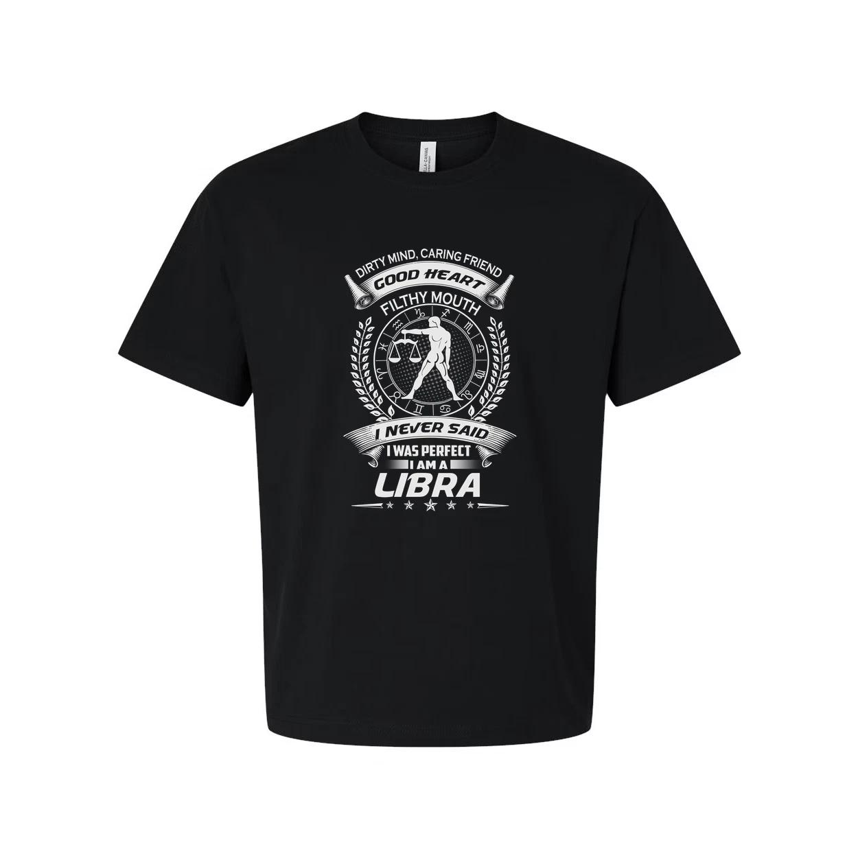 

Libra Zodiac Graphic T Shirt With Crest And Motivational Motto For Men And Women S