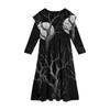Girls' Tiered Ruffle Dress Halloween Day - Long Sleeve Printed Maxi With Pockets