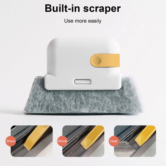 Gap Cleaning Brush Dual-Ended Design Wear-resistant Gap Brush Bathroom Crevice Brush with Brush Scraper Home Cleaning Tool