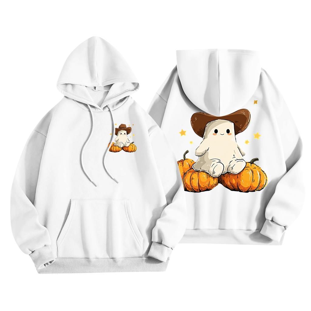 Children's Casual Fashion Halloween Print Long-Sleeved Hooded Sweatshirt