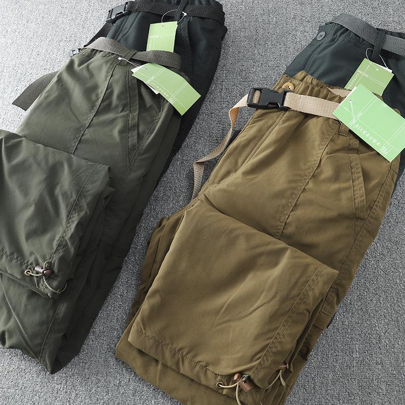 Pánské větruodolné a voděodolné outdoorové kalhoty softshell, zimní ležérní střih straight fit se sametovou podšívkou a mnoha kapsami
