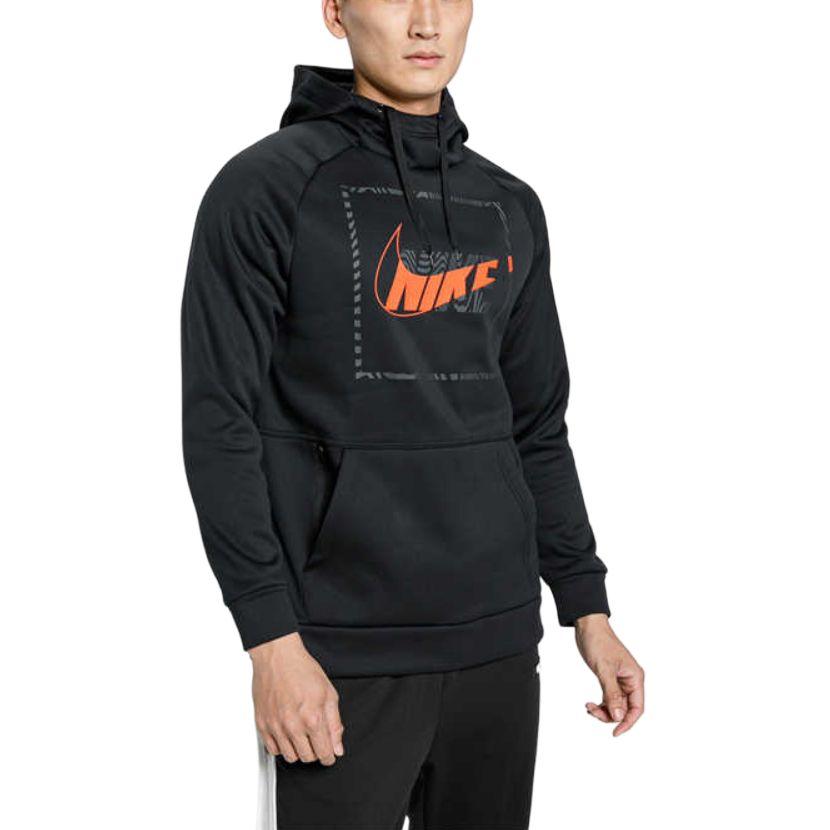 Nike As M Nk Thrma Hd Po Px Cnct2 Logo Hoodie Sweat-shirt Confortable à Manches Raglan Homme hoodies Noir CU6732-010
