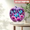 2D Flat Apple Butterfly Dreamy Crystal Acrylic Desktop Decoration, with Base, Suitable for Wall Decoration, Porch, Room, Villa, Accents Home, Hallway,