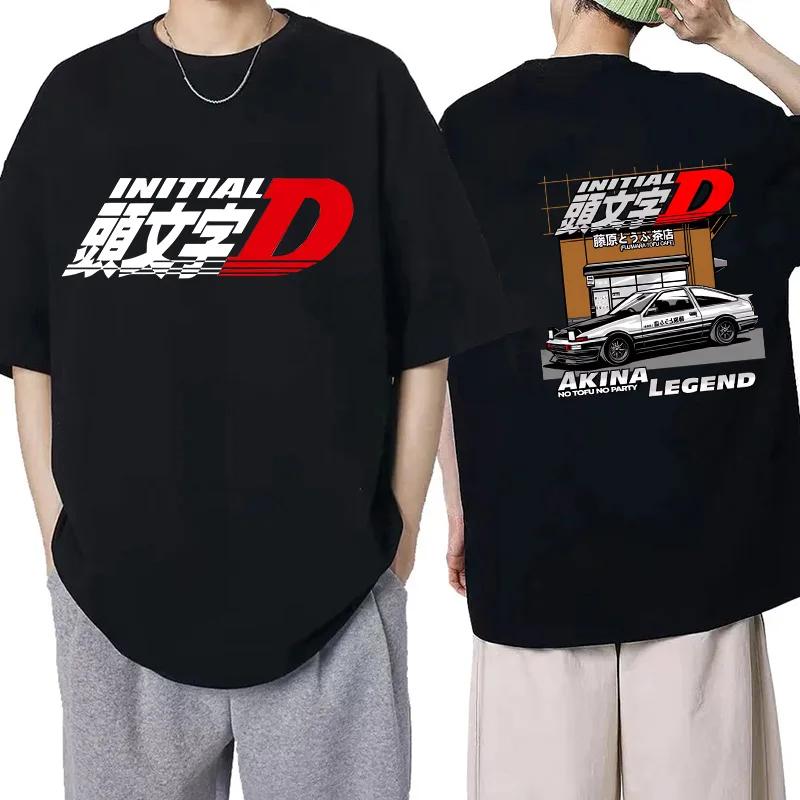 Japanese Anime Graphic Tee Shirt Cartoon Redsuns Gothic Tops Initial D EU Size TShirt Men AE86 Funny Harajuku Manga Tshirt Male