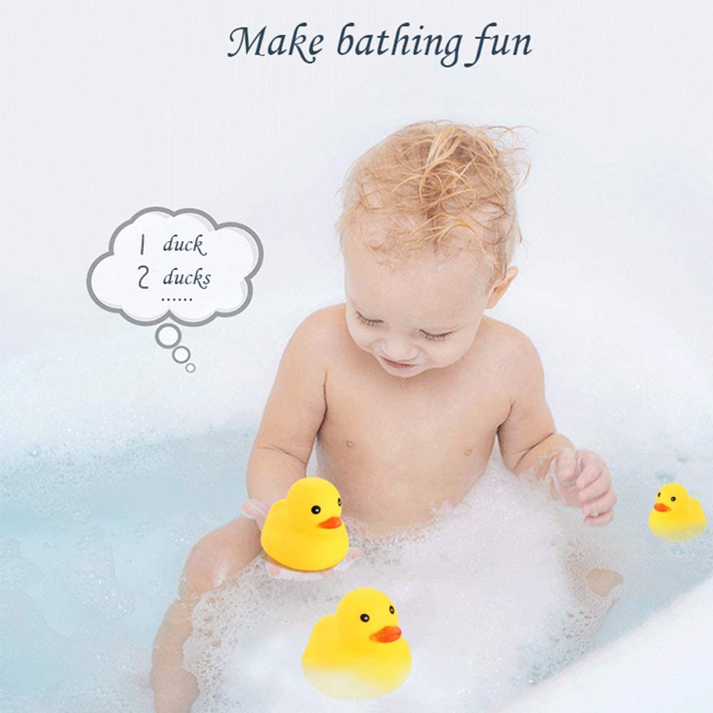 Spielzeug 10 Stück Vorschule Bad Mini Gummi-Enten Quietschen Schwimmen Enten Baby Badewanne Duschspielzeug für Kleinkinder Mädchen Geburtstag Kinder Jungen Geschenk