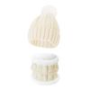 3Pcs/Set Winter Knitted Scarf Gloves Set Pom Pom Ball Fleece Lining Brimless Hat Touchscreen Gloves Neck Warmer Set
