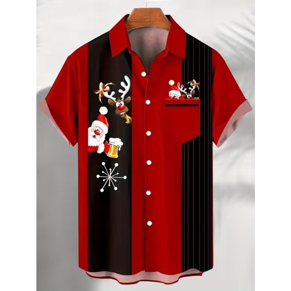 Camicia da uomo con fantasia geometrica Stampa 3D Camicia con bottoni Camicia casual Camicia estiva Manica corta Abbigliamento quotidiano per le vacanze