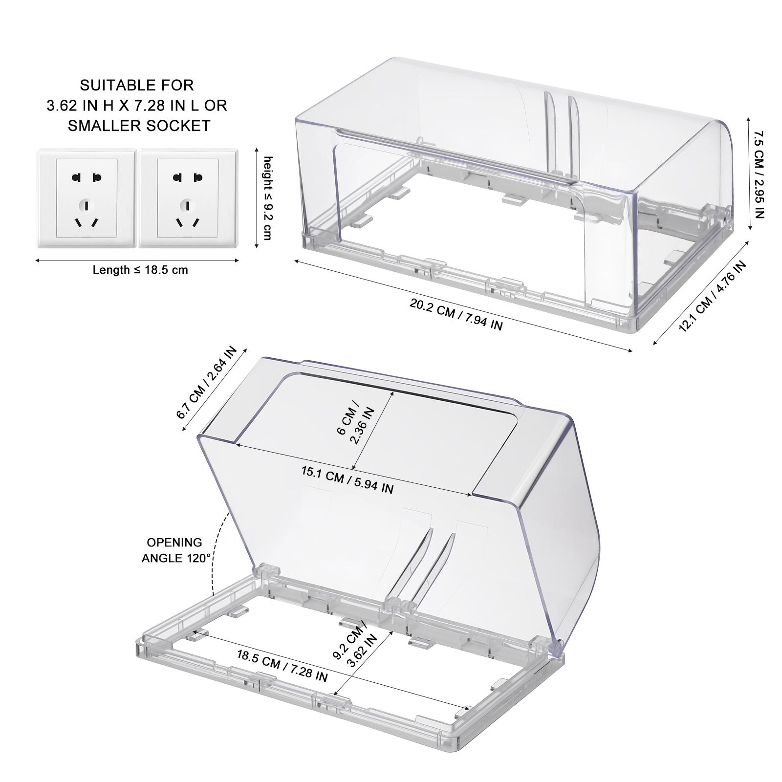 1pc Waterproof Socket Box Double Position Thickened Sticky Style Cover For Home Kitchen Bathroom Use Socket Cover Electrical