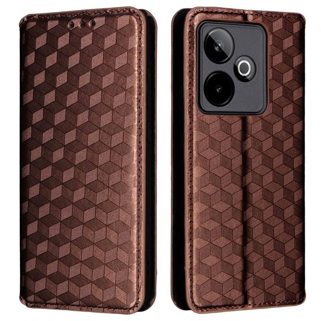 For Realme GT 7 5G Case Wallet Rhombus Imprinted Leather Phone Cover