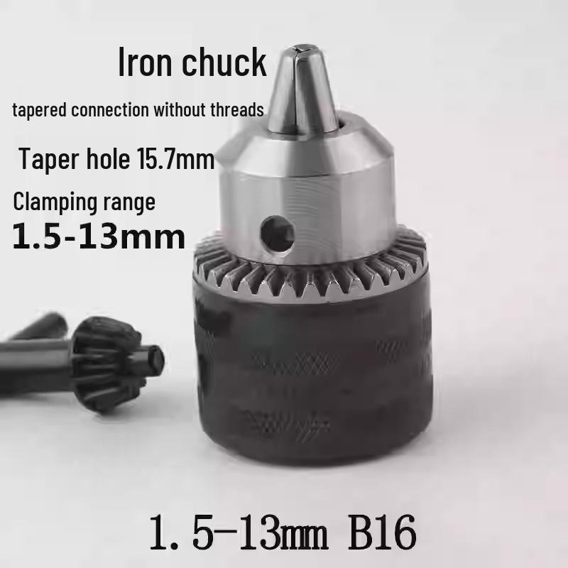 Electric Drill Power Tool Accessory: Hand-Tightened Locking Chuck with Round & Square Shank Compatibility