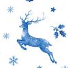 Seasonal Window Display Accents Watercolor Christmas Sticker, Non Adhesive Blue Elk Snowflake Tree Decals Wall Decal, Static Cling Removable