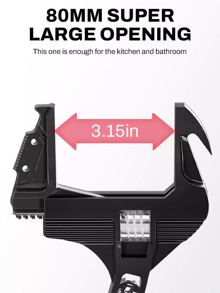 80mm Adjustable Bathroom Wrench Multifunctional Large Opening Pipe Wrench Nail Screwdrivers Adjustable Spanner Home Repair Tools