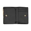 MICHAEL KORS Metal Logo Snap Button Closure Cowhide Wallet Women's Black