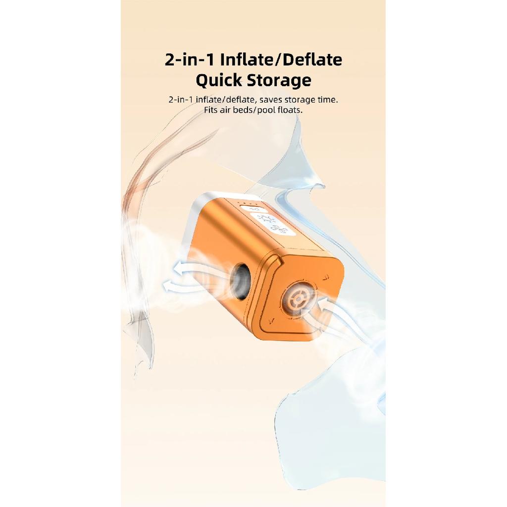 VYVYLABS AIR Inflatable Pump 1200mAh Ultra-Fast Mini Electric Air Pump Inflates For Deflates Air Mattresses Vacuum Storage Bags
