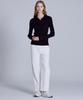 BASIC HOUSE Women'S Collared Long-Sleeve Sweater Navy Lykt7203