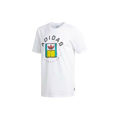adidas Originals Clover Fun Logo Print Sports Short Sleeve T-Shirt Men Tops White DT8111
