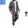 Set da Uomo Vintage Americano Aviatore Lavoro Largo Giacca con Collo a Revers e Pantaloni Lunghi