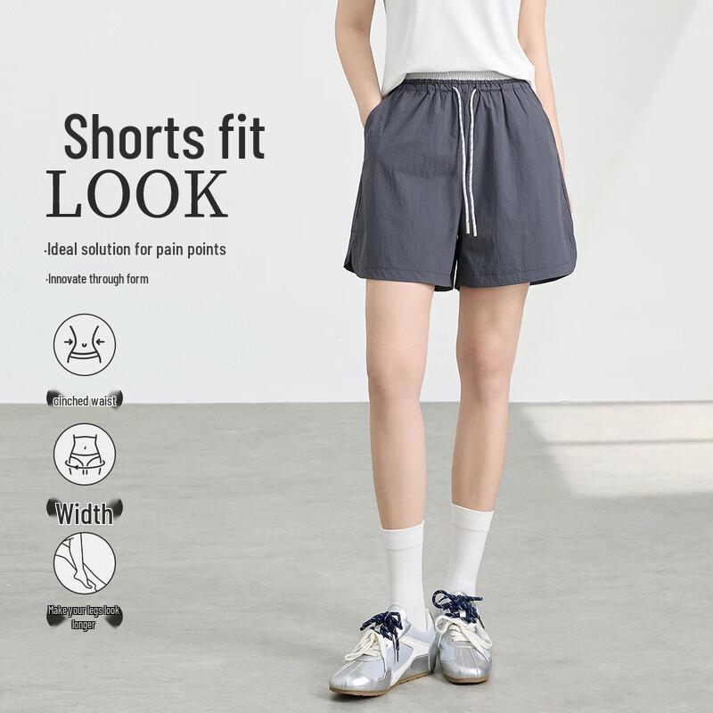 FivePlus Women s Drawstring Wide-Leg Shorts M
