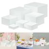 7x Acrylic Cube Display Box Riser 5 Sided for Collection Cosmetics Catering