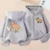 Funny Kids Capybara Zip Up Hoodie Children's Hoodie Zipper Children Capibara Sweatshirt Manga Clothes Kid Girl Boy Top Hoody