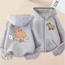 Funny Kids Capybara Zip Up Hoodie Children's Hoodie Zipper Children Capibara Sweatshirt Manga Clothes Kid Girl Boy Top Hoody